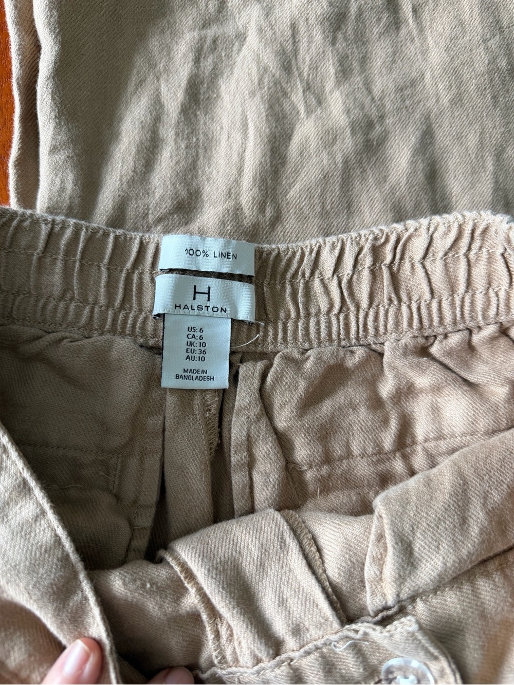 H Halston Wide-Leg Linen Pants P-21 - Picture 7 of 8